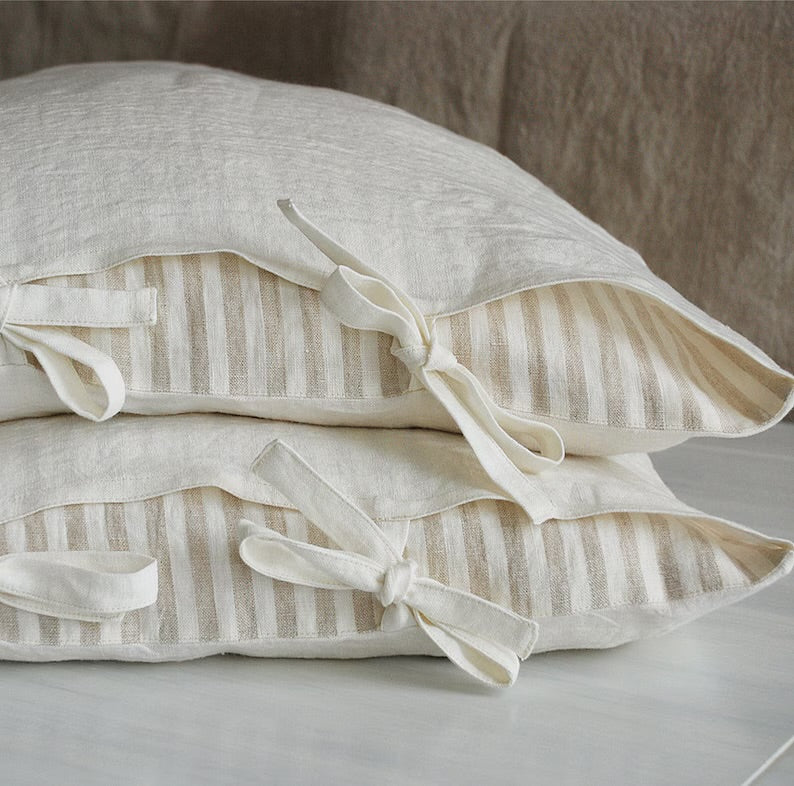 Cojín Bruselas Rayas Beige